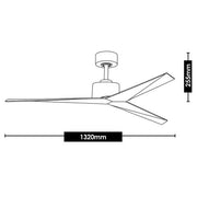 Bronte 52 DC Ceiling Fan White Oak