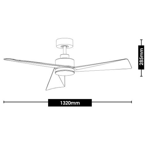Bronte 52 DC Ceiling Fan White Oak with LED Light