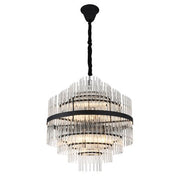 Chloe 13 Light Glass Pendant Black with Clear Glass