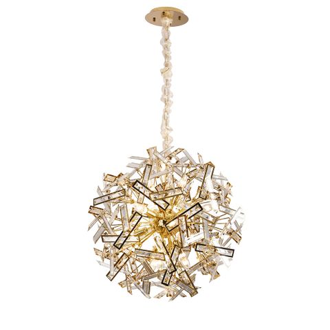 Brazza 650 12 Light Gold Pendant with Clear Crystal