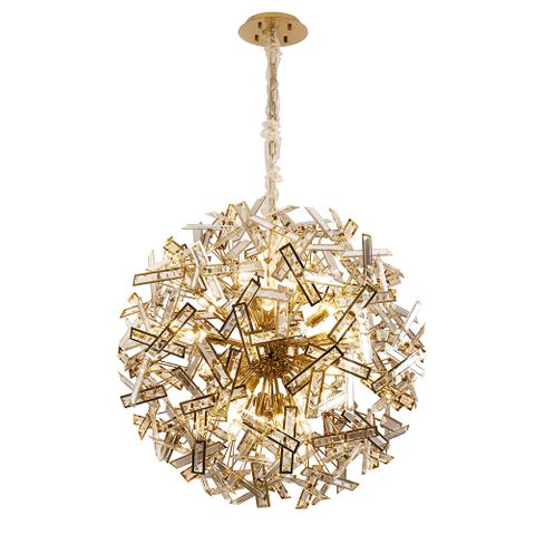 Brazza 800 24 Light Gold Pendant with Clear Crystal