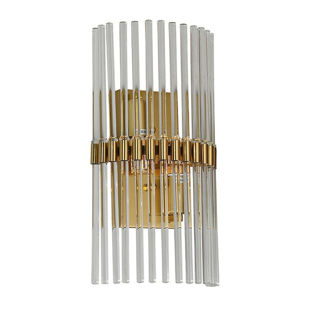 Chloe 2 Light Gold Wall Light with Clear Glass