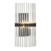 Chloe 2 Light Black Wall Light with Clear Glass