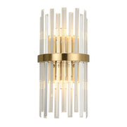 Oxford 2 Light Gold Wall Light with Clear Glass
