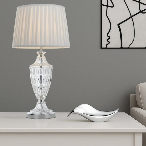 Sigrid Chrome Lamp with White Shade