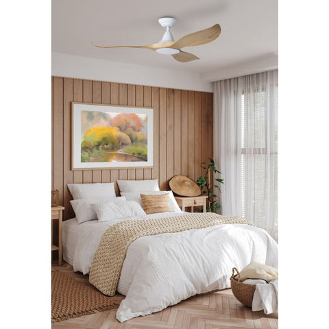 Noosa 52 DC Ceiling Fan White with Blackbutt