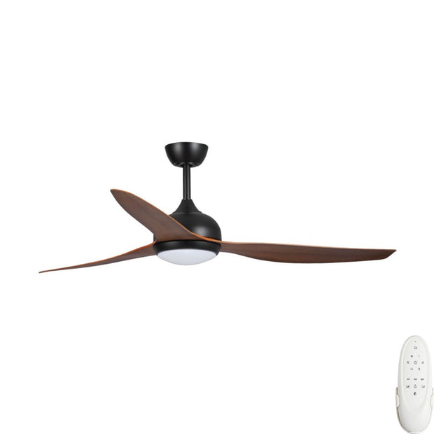 Eco Style 60 DC Ceiling Fan Black with Koa Blades and LED Light