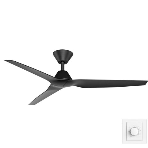 Infinity-ID 54 DC Ceiling Fan Black with Remote and Wall Control