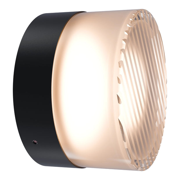 Gull 5w LED CCT Black/ Ribbed Arylic 138mm Wall Light