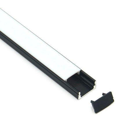Aluminium Extrusion 3m Surface Mount Profile Black