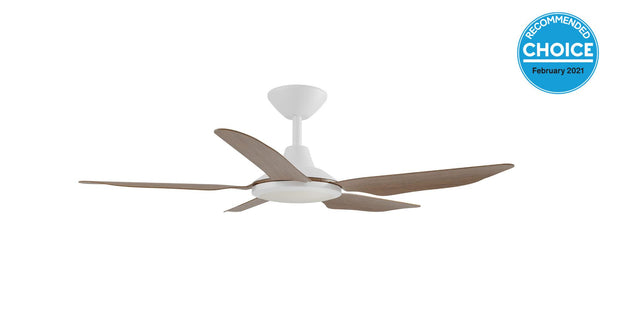 Storm DC 42 Ceiling Fan White and Koa with LED Light