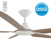 Storm DC 56 Ceiling Fan White and Koa with LED Light
