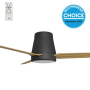 Profile DC 50 Ceiling Fan Black and Bamboo with LED Light