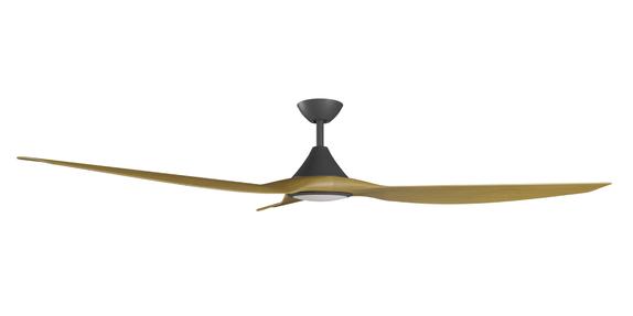 Cloudfan 72 Inch WiFi DC Ceiling Fan with 20W CCT LED Black with Teak Blades