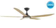 Storm DC 56 Ceiling Fan Black and Bamboo with LED Light