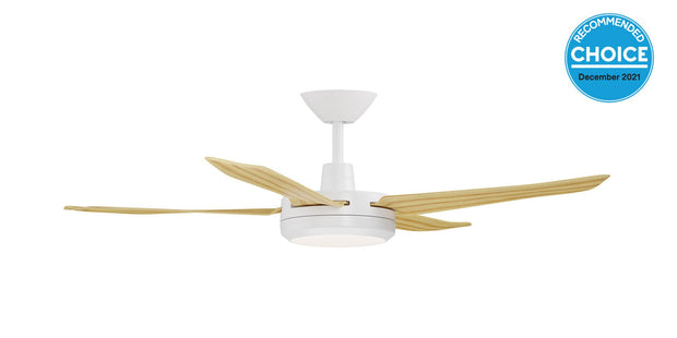 Enviro DC 52 Ceiling Fan White and Bamboo with LED Light