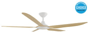Storm DC 56 Ceiling Fan White and Bamboo with LED Light