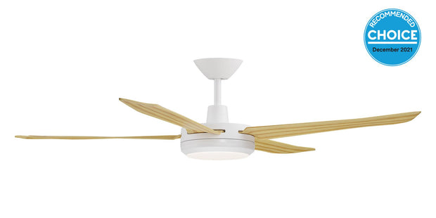 Enviro DC 60 Ceiling Fan White and Bamboo with LED Light