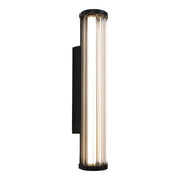Junco 16w LED CCT Black Ribbed Glass IP65 420mm Wall Light