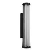 Junco 16w LED CCT Black Ribbed Glass IP65 420mm Wall Light