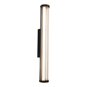 Junco 18w LED CCT Black Ribbed Glass IP65 620mm Wall Light
