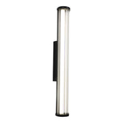 Junco 18w LED CCT Black Ribbed Glass IP65 620mm Wall Light