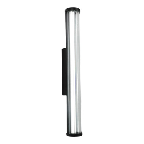 Junco 18w LED CCT Black Ribbed Glass IP65 620mm Wall Light
