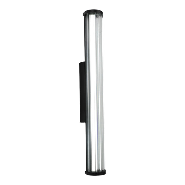 Junco 18w LED CCT Black Ribbed Glass IP65 620mm Wall Light