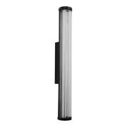 Junco 18w LED CCT Black Ribbed Glass IP65 620mm Wall Light