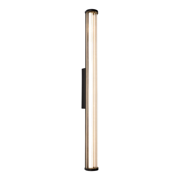 Junco 22w LED CCT Black Ribbed Glass IP65 920mm Wall Light