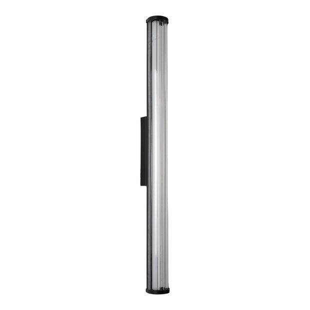 Junco 22w LED CCT Black Ribbed Glass IP65 920mm Wall Light