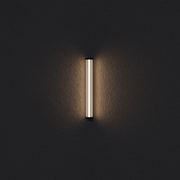 Junco 18w LED CCT Black Ribbed Glass IP65 620mm Wall Light