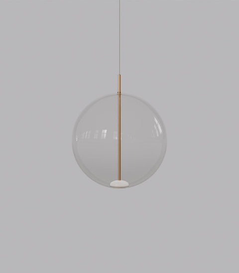 ORB Air 280 Aged Brass with Clear Glass Pendant