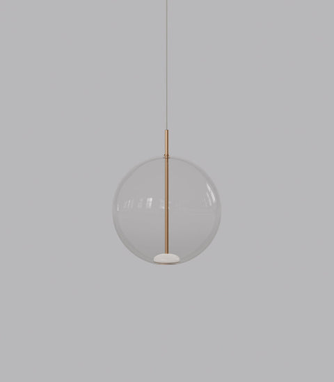 ORB Air 230 Aged Brass with Clear Glass Pendant