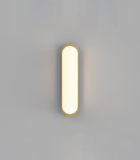 Bode LED Wall Light Old Brass with Acid Wash White Glass