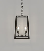 Dover Medium 2 Light Lantern Old Bronze with Clear Tempered Glass Pendant