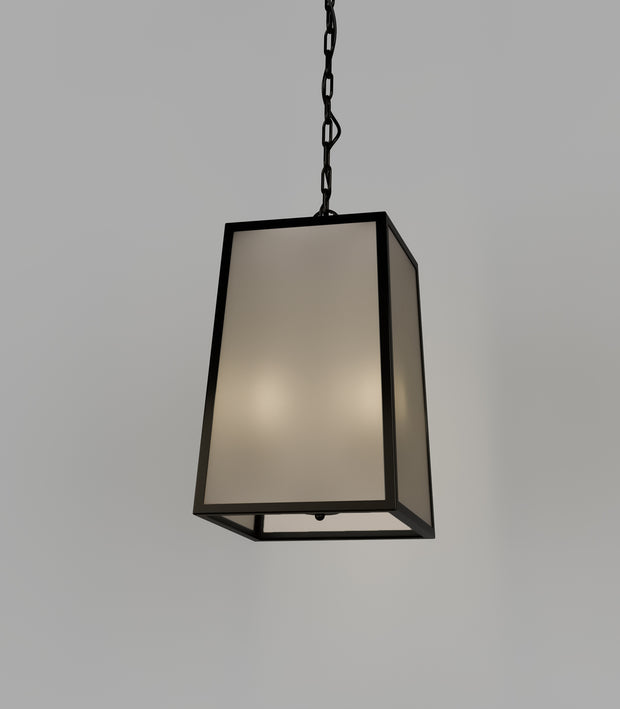 Dover Medium 2 Light Lantern Old Bronze with Frosted Tempered Glass Pendant