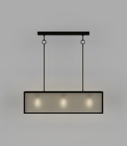 Dover Linear 3 Light Lantern Old Bronze with Frosted Tempered Glass Pendant