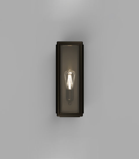 Lille 1 Light Small Wall Light Old Bronze with Clear Tempered Glass
