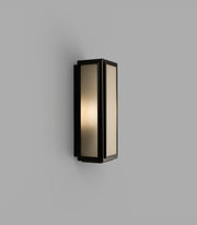 Lille 1 Light Small Wall Light Old Bronze with Frosted Tempered Glass