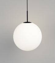 Orb Max Extra Large Pendant Black with Acid Washed White Glass