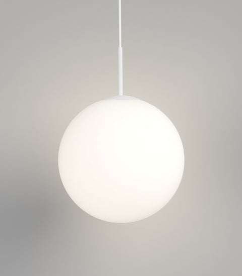 Orb Max Extra Large Pendant White with Acid Washed White Glass
