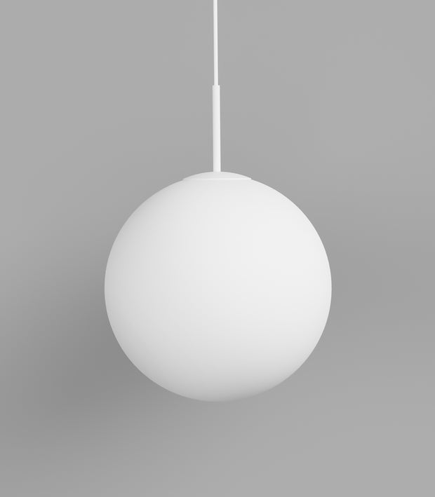 Orb Max Extra Large Pendant White with Acid Washed White Glass