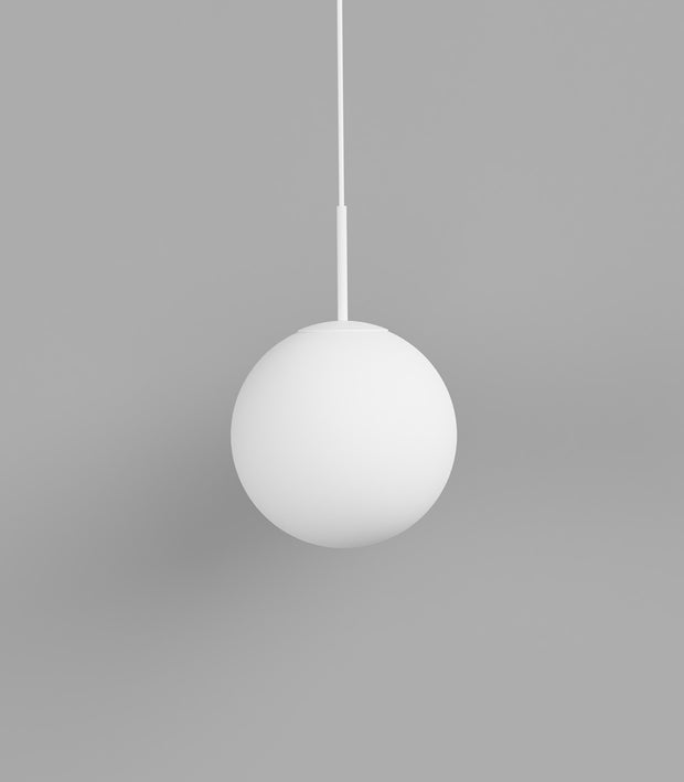 Orb Max Large Pendant White with Acid Washed White Glass