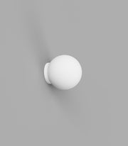 Orb Mirror Small White Wall Light with Acid Washed White Glass Shade