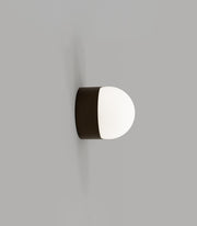 Orb Sur Mini Wall Light Iron with Small Acid Washed White Glass Ball Shade