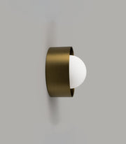 Orb Sur Wall Light Old Brass with Small Acid Washed White Glass Ball Shade