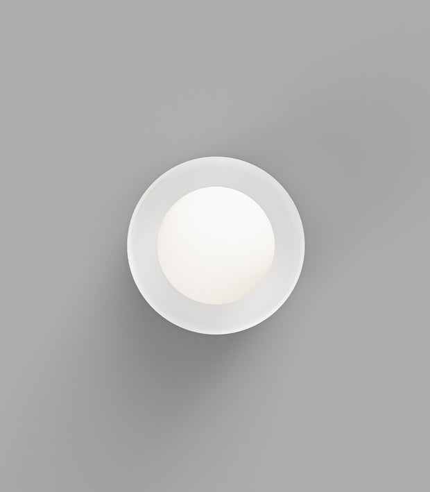 Orb Sur Wall Light White with Small Acid Washed White Glass Ball Shade