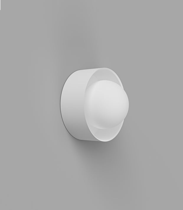 Orb Sur Wall Light White with Small Acid Washed White Glass Ball Shade