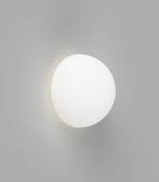 Orb Dome Mirror Mini White Wall Light with Acid Washed White Glass Shade